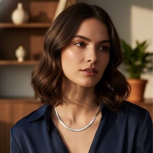 💫 Sleek Stainless Steel Omega Chain Necklace